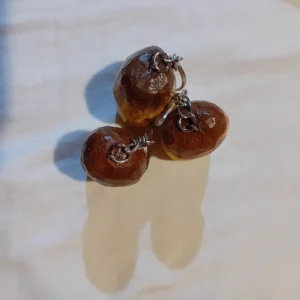 Stylized Hand-Carved Porcini Mushroom Keychain – Painted Wood, Lacquered Finish