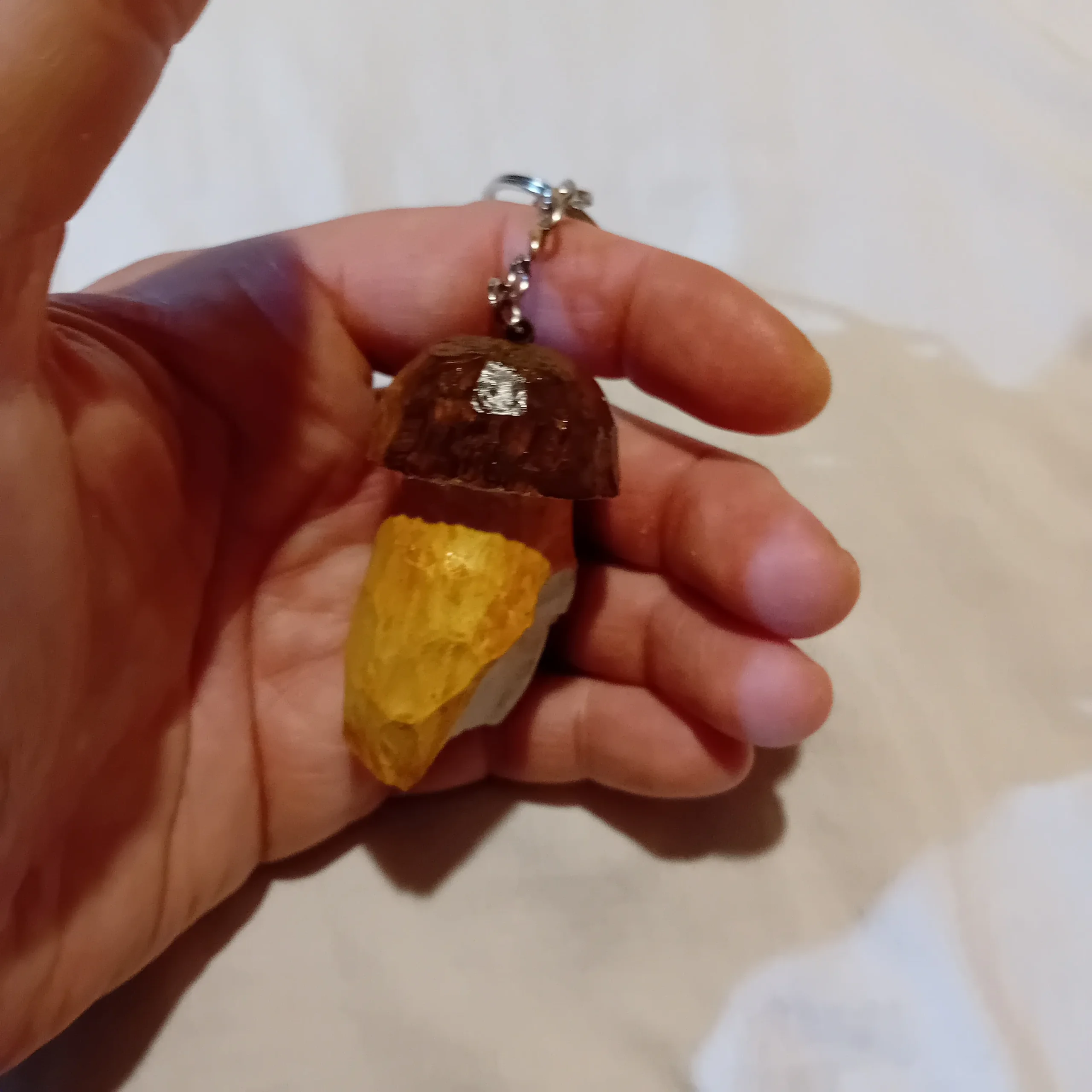 Hand-Carved Porcini Mushroom Keychain – Unique, One of a Kind - Image 5